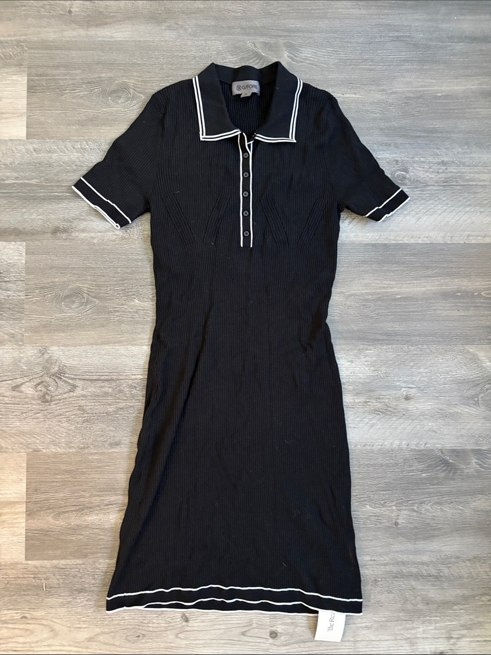 G/FORE Black Midi Polo Dress with White Trim